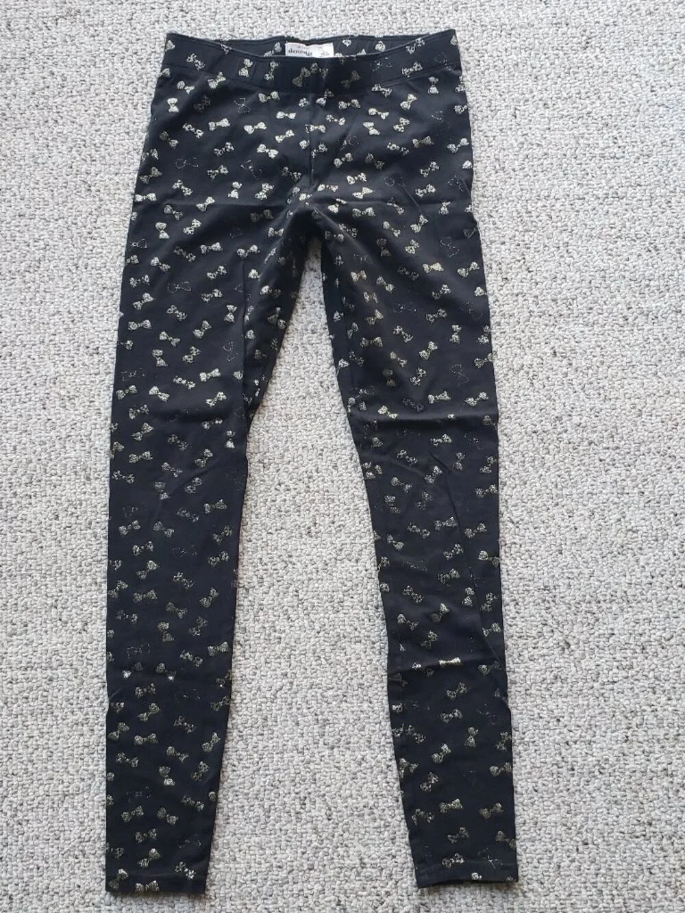 Abercrombie Kids Gold Bow cotton leggings - Size Large